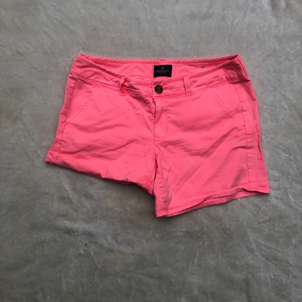 AE Salmon Twill Midi Shorts size 8